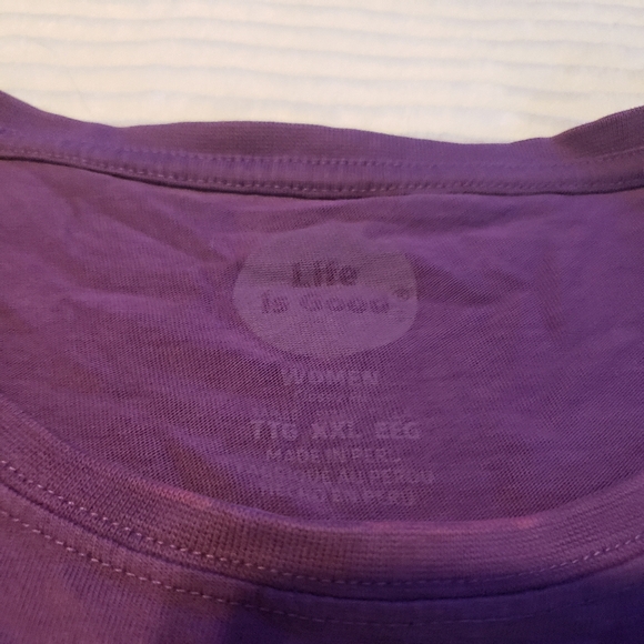 Life Is Good Women Purple Happy Hour Distressed Graphic Tee XXL - Picture 3 of 3